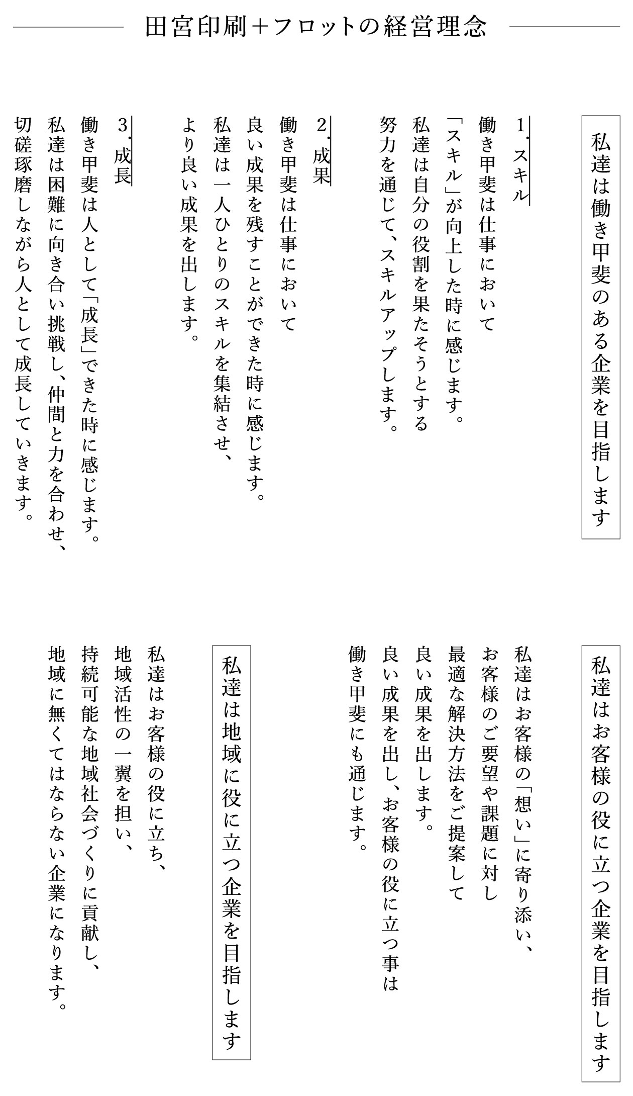 田宮印刷＋フロットの経営理念